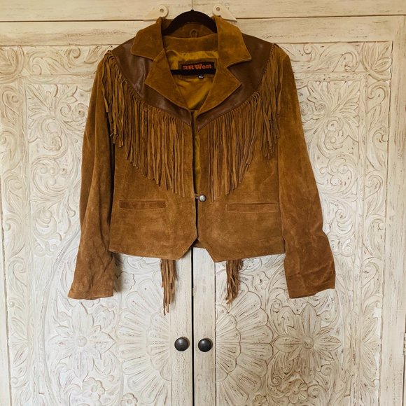 Vintage Bohemian Boho Suede Fringe Jacket - Picture 2 of 13